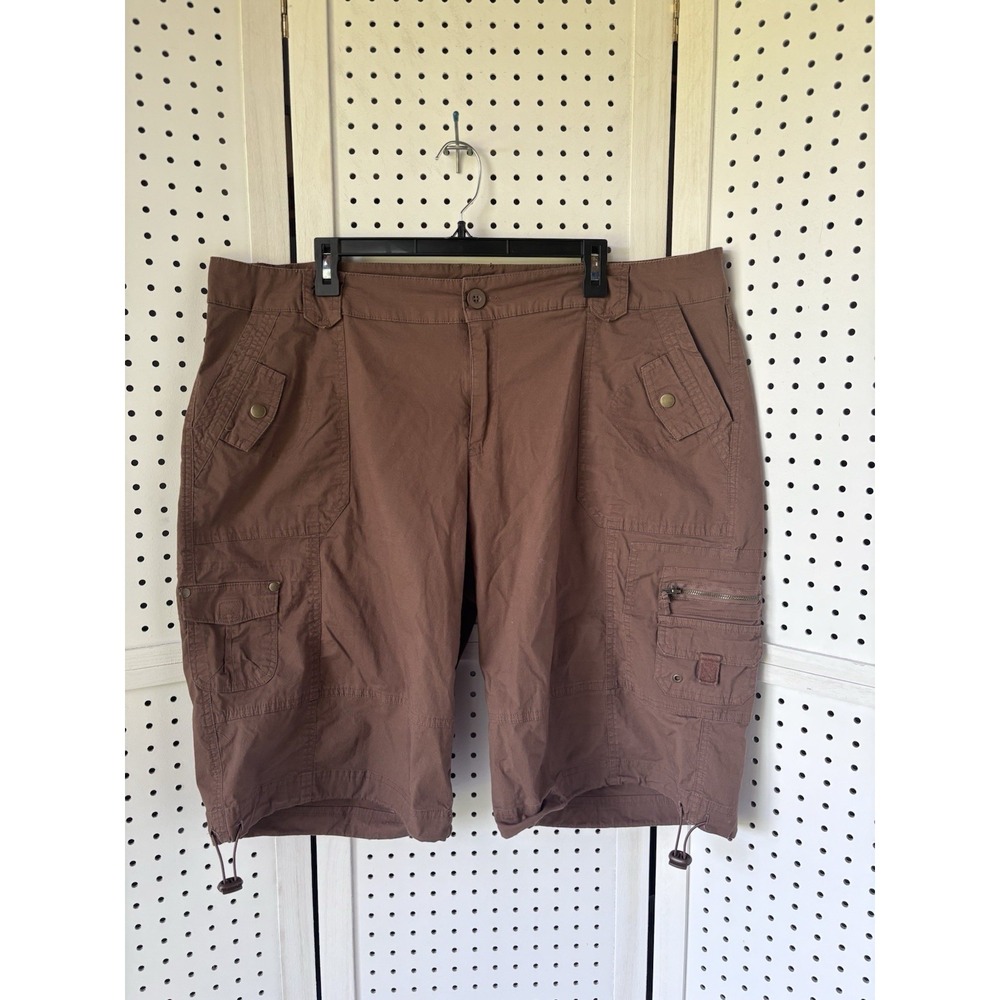 Roaman's Women's Size 22W Brown Cargo Shorts Sporty Camping Outdoor Hiking